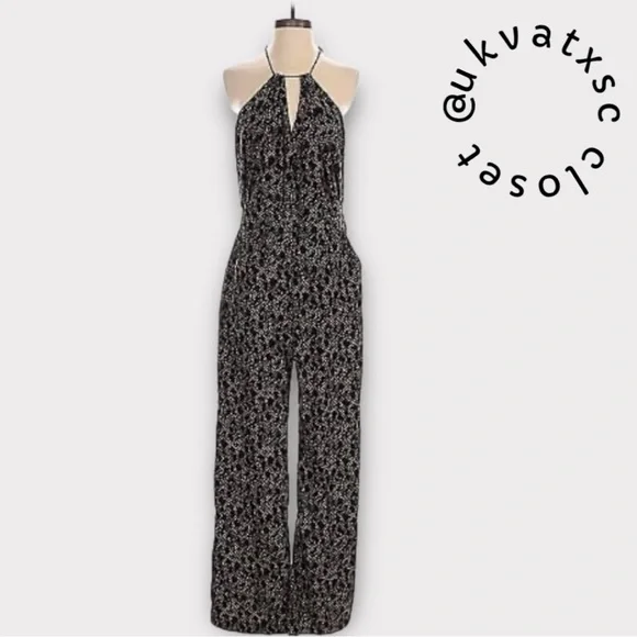 Banana Republic Factory Halter Style Jumpsuit. Animal Print. Size 6. Like New. - Picture 2 of 15